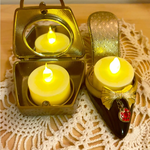 Vintage PartyLite Purse Heel Tea-light Candle Holder Victorian Ruby Red Jeweled - Picture 5 of 7